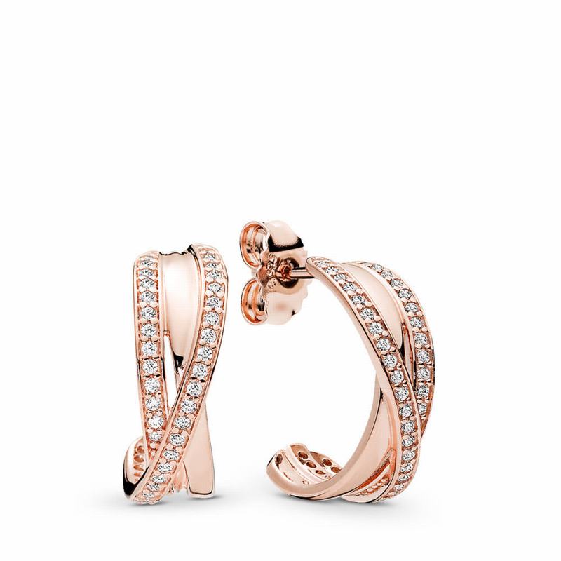 Pandora Australia Rose™ Entwined Hoop Earrings | SJACHG062